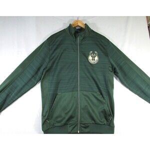 NBA Milwaukee Bucks Men's L Green Full Zip Warmup Jacket GIII Sports Carl Banks